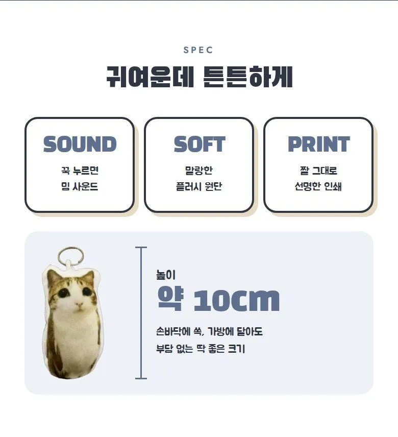 고양이 밈 키링 3종 세트 상세 6
