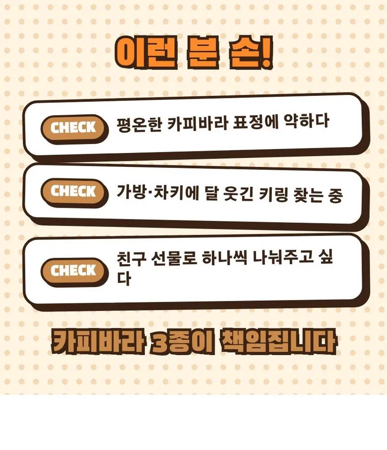 카피바라 스트랩 키링 3종 상세 2
