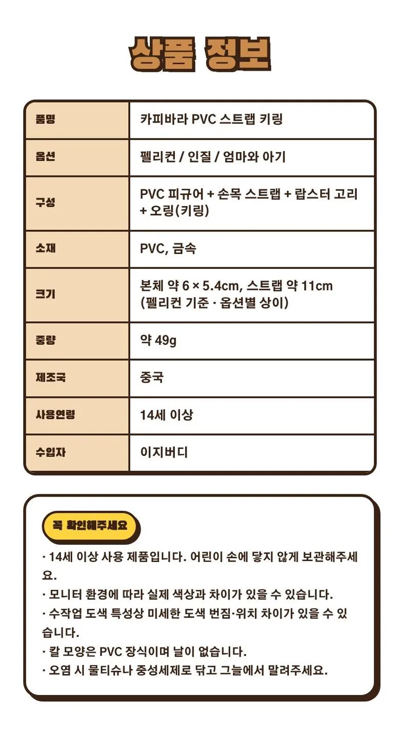 카피바라 스트랩 키링 3종 상세 9